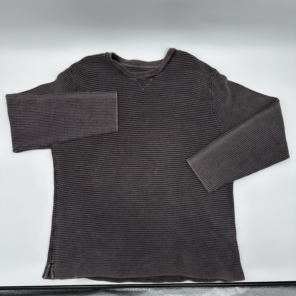 Carbon2Cobalt Mens XXL Purple Textured Knit Cotton Sweater Pullover Heavy Ribbed